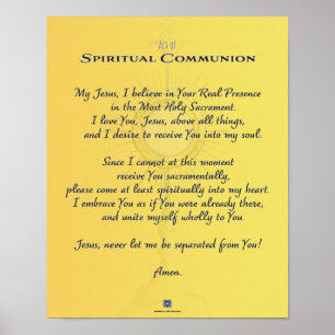 Spiritual Communion, Act of Poster