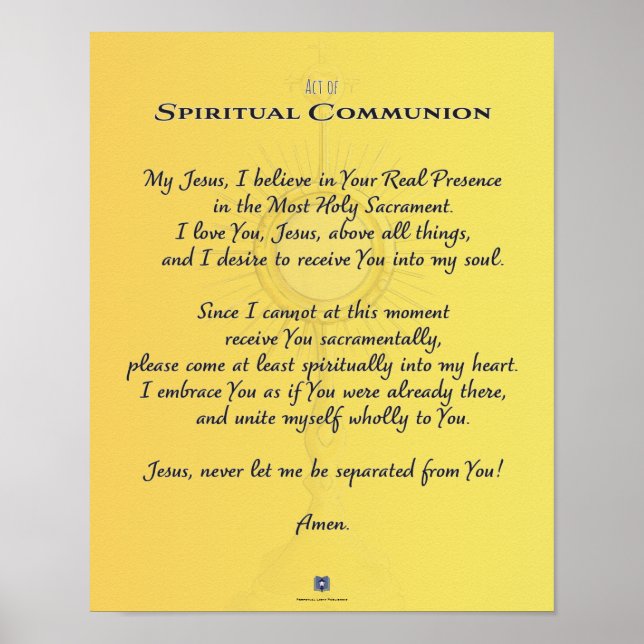 Spiritual Communion, Act of Poster (Front)