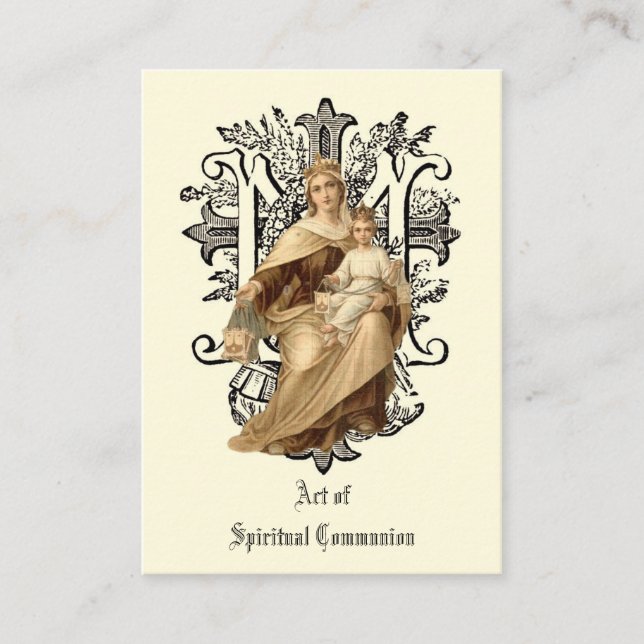 SPIRITUAL COMMUNION HOLY CARD CATHOLIC PRAYER (Front)