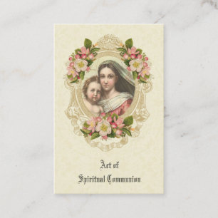 SPIRITUAL COMMUNION HOLY CARD CATHOLIC PRAYER