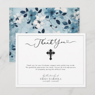 Spiritual Cross Funeral Thank You card
