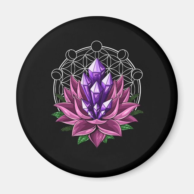 Spiritual Crystals Lotus Magnet (Front)