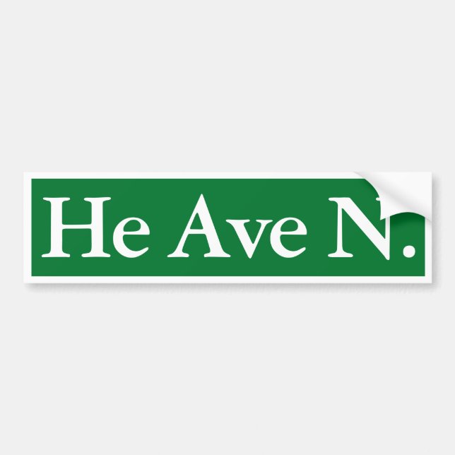 Spiritual Directions Heaven He Ave. N. Humour Fait Bumper Sticker (Front)