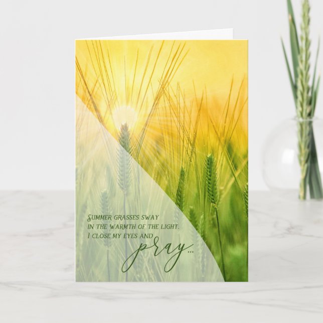 Spiritual Encouragement I Pray Summer Wheat Field Card (Front)