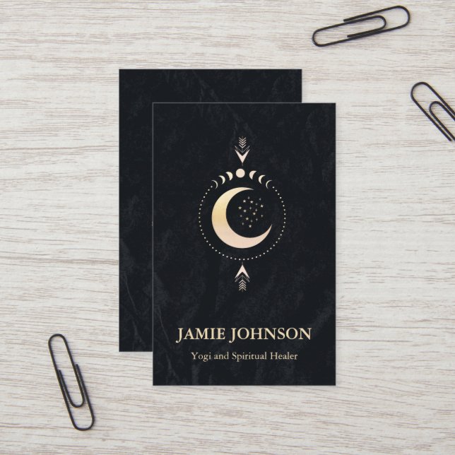 Spiritual Energie Heiler Reiki Moon Phase Yoga  Business Card (Front/Back In Situ)