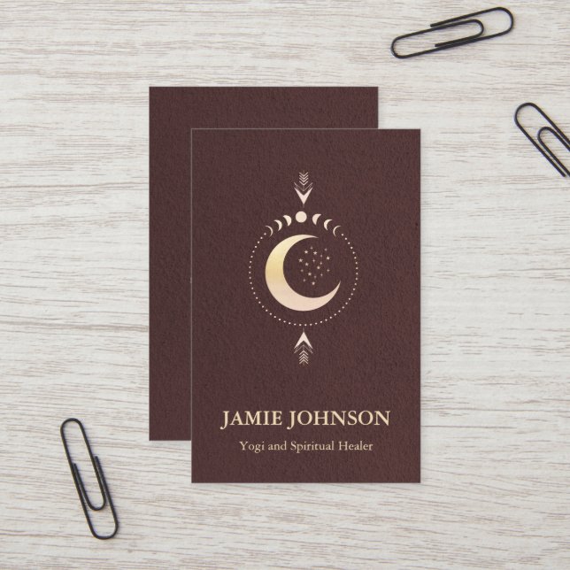 Spiritual Energie Heiler Reiki Moon Phase Yoga  Business Card (Front/Back In Situ)