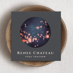 Spiritual Energy Healer Moon Stars  Square Business Card