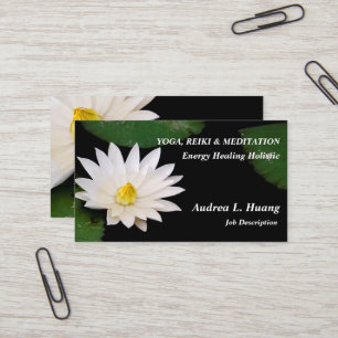 Spiritual Expansion / Pure White Pond Lotus Business Card