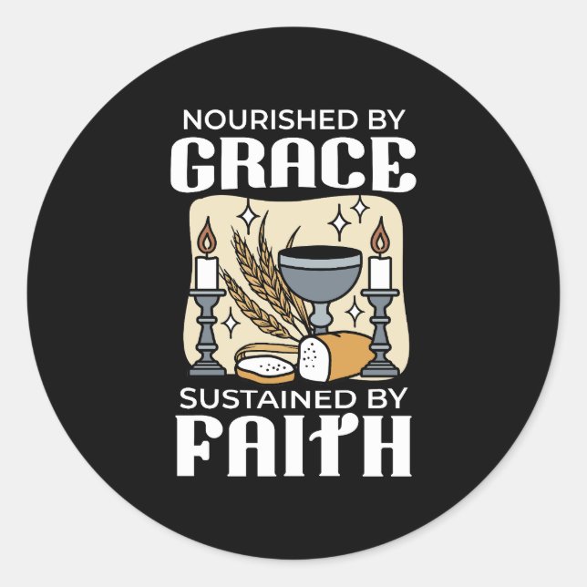 Spiritual Faith and Grace – Uplifting Christian Classic Round Sticker (Front)