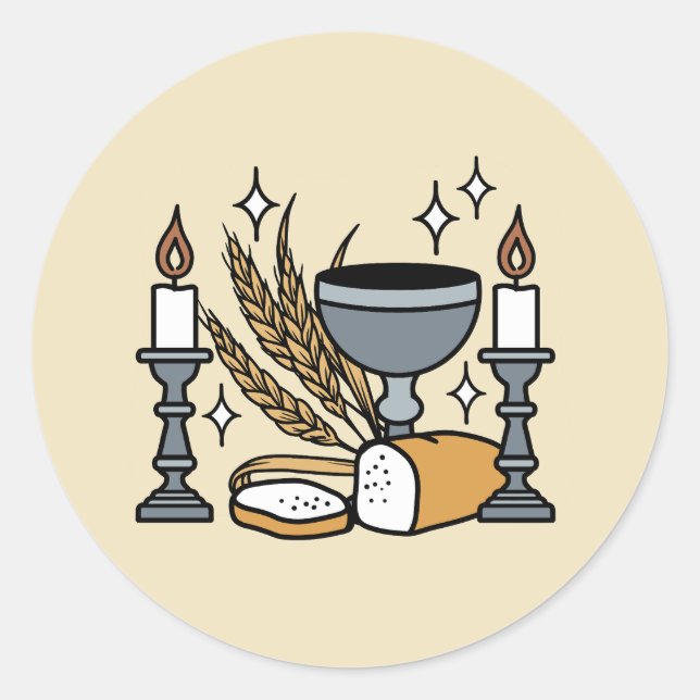 Spiritual Faith and Grace – Uplifting Christian Classic Round Sticker (Front)