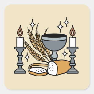 Spiritual Faith and Grace – Uplifting Christian Square Sticker
