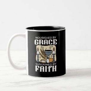 Spiritual Faith and Grace – Uplifting Christian Two-Tone Coffee Mug