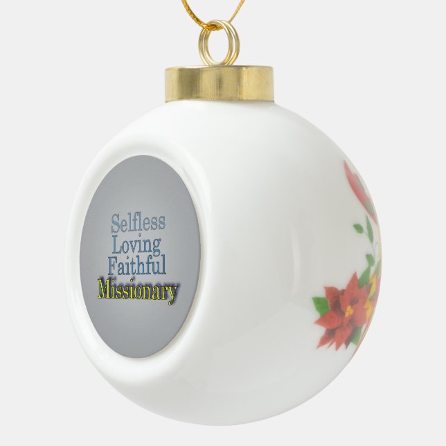 Spiritual Faithful Missionary Ceramic Ball Christmas Ornament (Right)