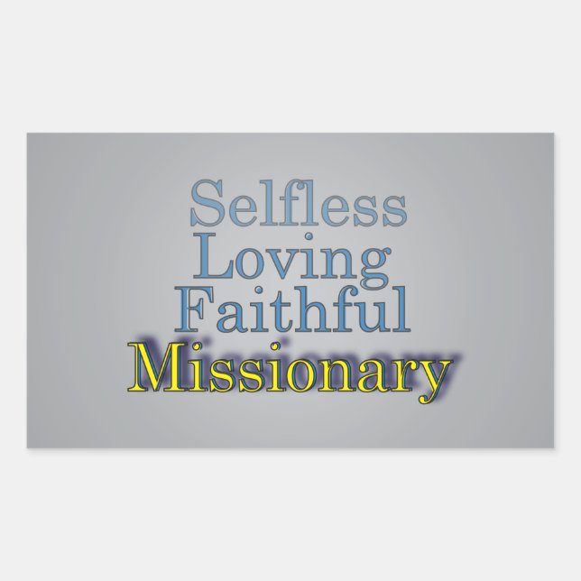 Spiritual Faithful Missionary Rectangular Sticker (Front)