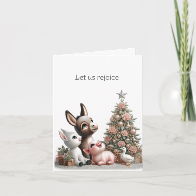 Spiritual Farm Animal Christmas Card (Front)