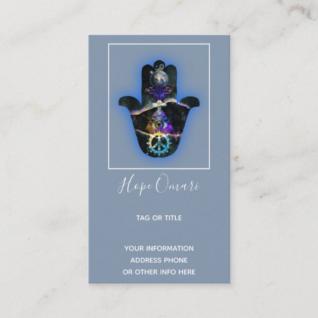 Spiritual Fatima Hand, Mystical Business Card (Front)