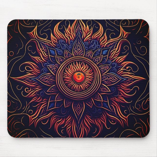 Spiritual Flaming Eye Mandala Mouse Mat (Front)