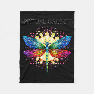Spiritual Gangsta Dragonfly Yoga Meditation Mandal Fleece Blanket