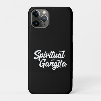 Spiritual Gangsta Funny Yoga Quote in White iPhone 11 Pro Case