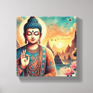 Spiritual Gautam buddha artwork Canvas Print