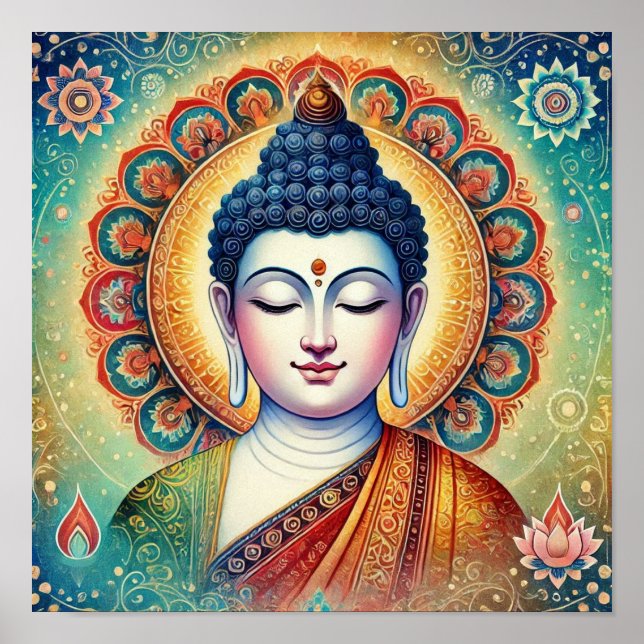 Spiritual Gautam Buddha artwork Poster (Front)