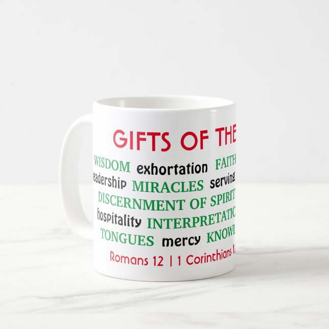 Spiritual GIFTS OF SPIRIT Christian Coffee Mug (Front Left)