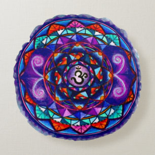 Spiritual Gravity Mandala Custom Round Pillow