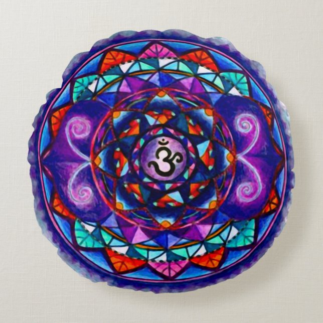 Spiritual Gravity Mandala Custom Round Pillow (Front)