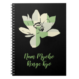 Spiritual Green Lotus Flower Nam Myoho Renge Kyo Notebook