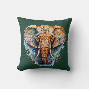 Spiritual Harmony: The Colourful Elephant Mind Cushion