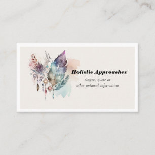 Spiritual Healing - Feathers and Crystals Business Card
