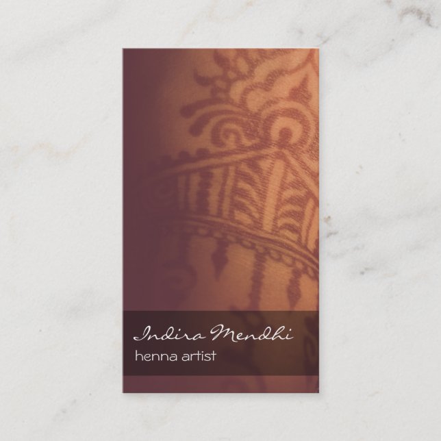 Spiritual Henna Mendhi Buddhist Namecard vertical (Front)