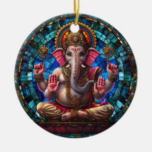 Spiritual Hindu Deity Ganesha Religious Hindu God Ceramic Tree Decoration