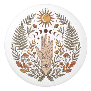 Spiritual Hippie New-Age Custom Initials Ceramic Knob