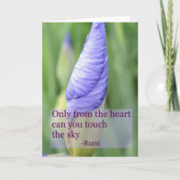 Spiritual Iris Inspirational Rumi Quote Card
