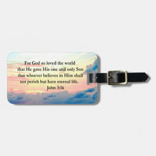 SPIRITUAL JOHN 3:16 PHOTO LUGGAGE TAG
