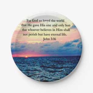 SPIRITUAL JOHN 3:16 PHOTO PAPER PLATE