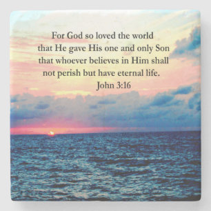 SPIRITUAL JOHN 3:16 PHOTO STONE COASTER