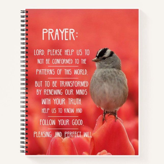 Spiritual Journey Notebook: Romans 12:2 Prayer Notebook (Front)