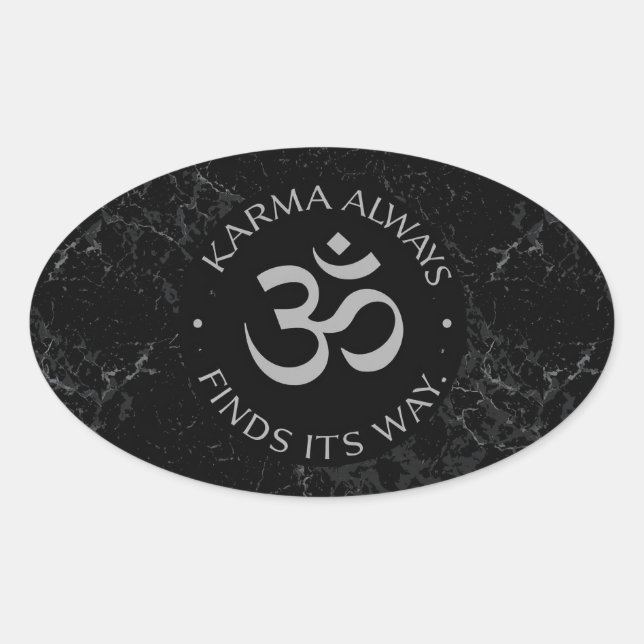 Spiritual Karma Om Design – Mindfulness Collection Oval Sticker (Front)