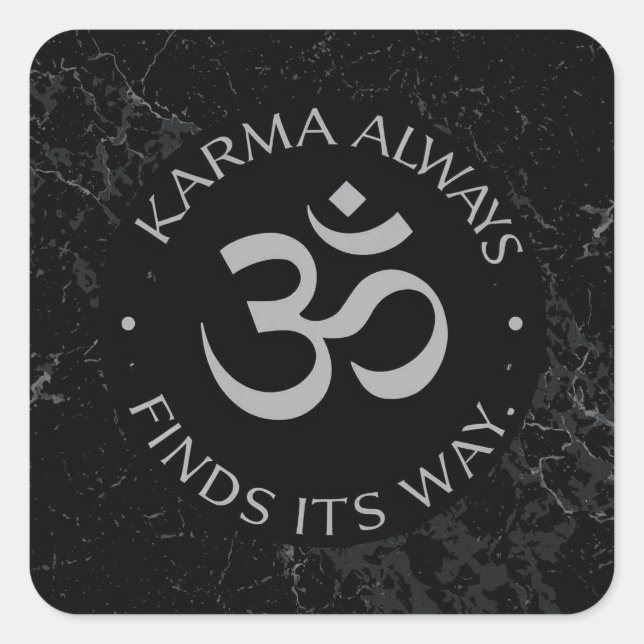 Spiritual Karma Om Design – Mindfulness Collection Square Sticker (Front)