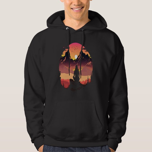 Spiritual Life Enthusiasts Mom Doing Meditation In Hoodie (Front)