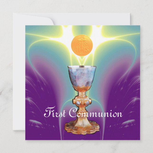 SPIRITUAL LIGHT 1st Holy Communion / Christening Invitation (Front)