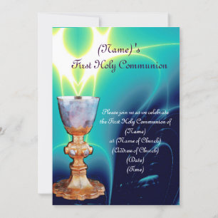 SPIRITUAL LIGHT 1st Holy Communion / Christening Invitation