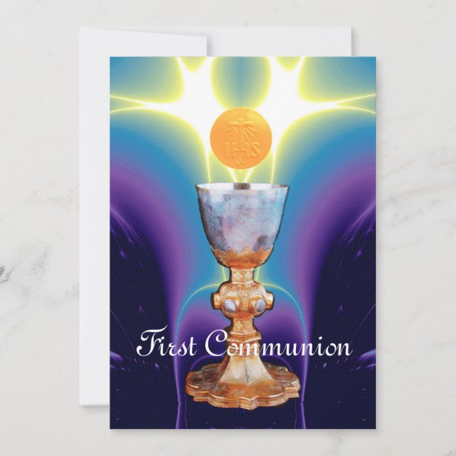 SPIRITUAL LIGHT 1st Holy Communion / Christening Invitation (Front)