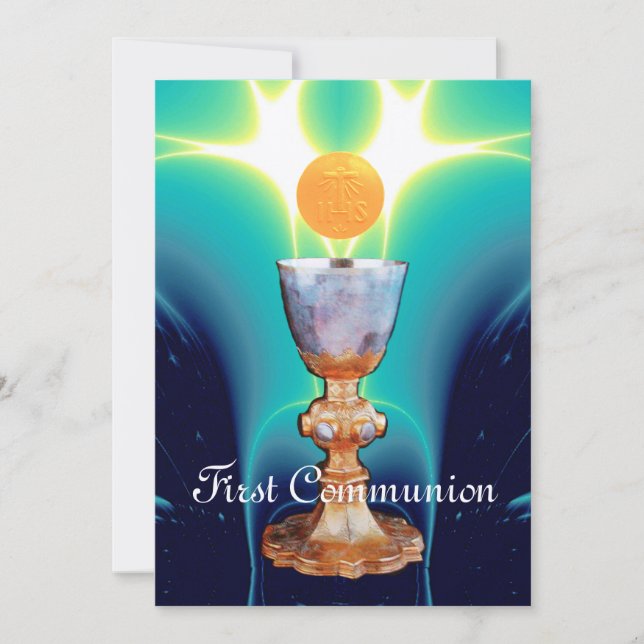 SPIRITUAL LIGHT 1st Holy Communion / Christening Invitation (Front)
