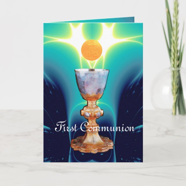 SPIRITUAL LIGHT 1st Holy Communion / Christening Thank You Card (Front)