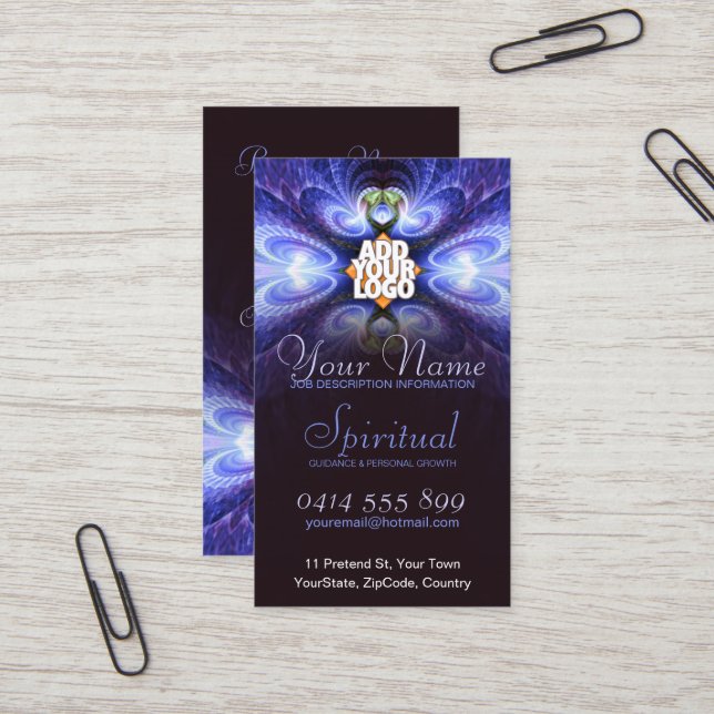 Spiritual Light Fractal w/ Logo Business Card (Front/Back In Situ)