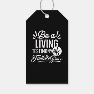 Spiritual Living Testimony Faith and Grace Quote Gift Tags