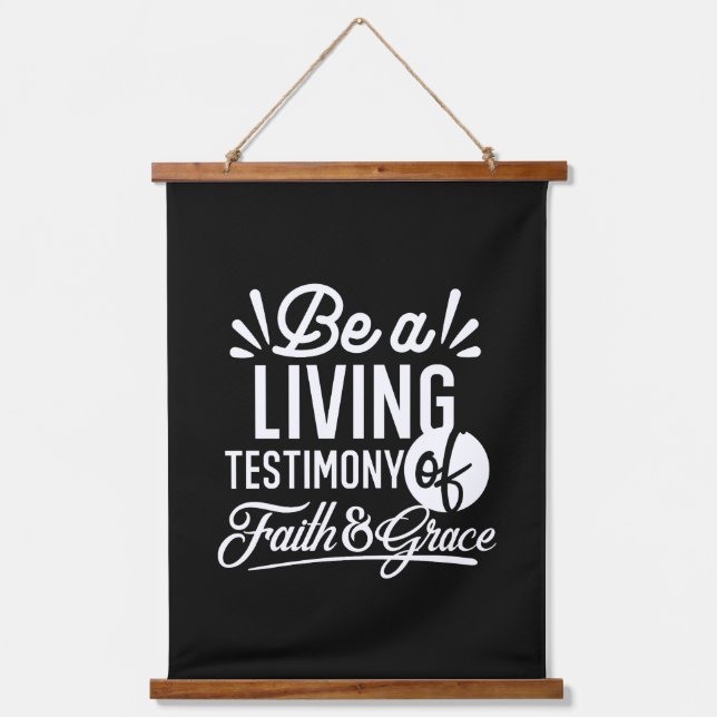Spiritual Living Testimony Faith and Grace Quote Hanging Tapestry (Front)